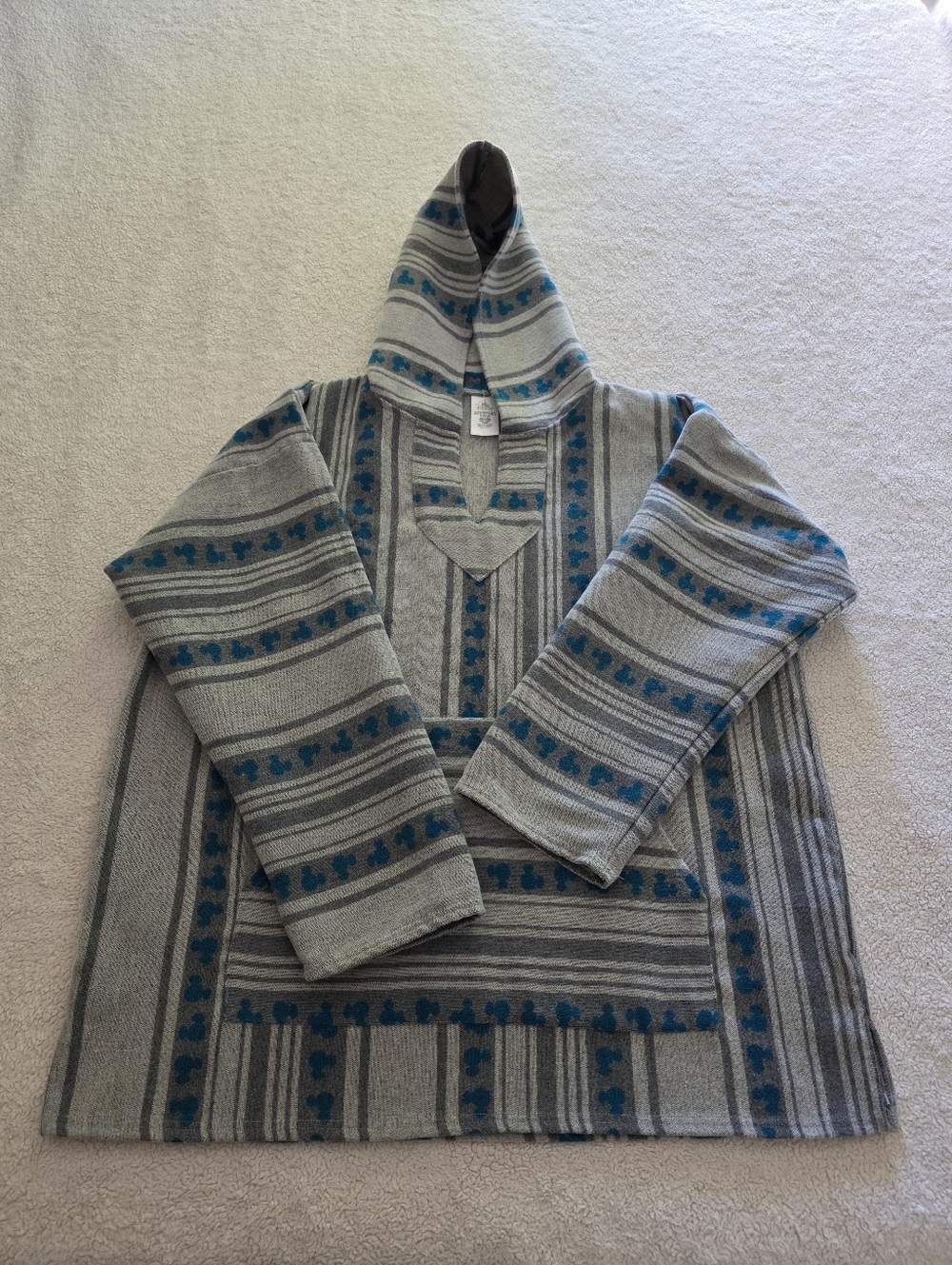 Disney Mickey Mouse Baja Hoodie Pullover, Adult Size XL, GUC - Gray/Blue